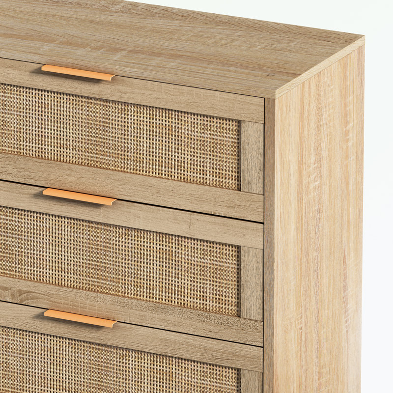 Bay Isle Home™ Abagayle 59'' Wide 6 - Drawer Dresser Rattan Bedroom ...